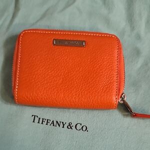 Tiffany & Co. Bright Orange Leather Wallet